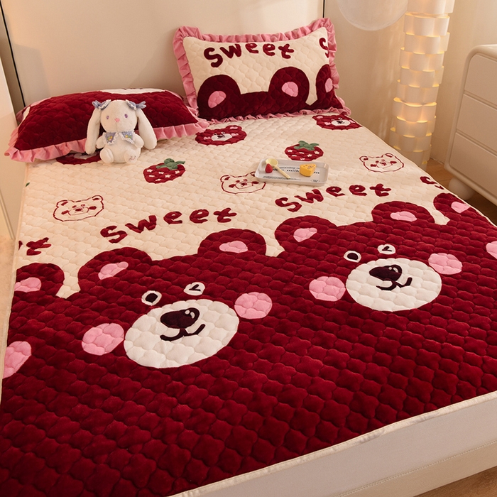 91家纺网 家纺一手货源 找家纺 （总）美达 2025新款A类牛奶绒夹棉床垫（可定制）