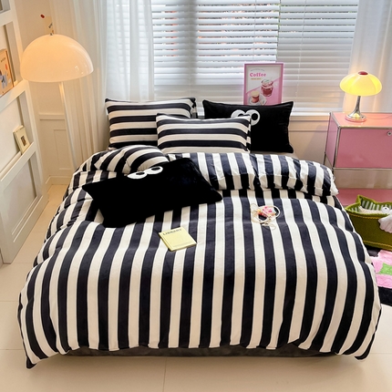 91家纺网 家纺一手货源 找家纺 （总）雅居纺家纺 2023新款毛巾绣混搭牛奶绒四件套