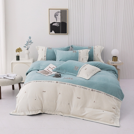 91家纺网 家纺一手货源 找家纺 （总）寐时代 2023新款230克A类全消光牛奶绒工艺款四件套