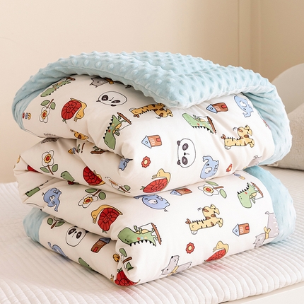 91家纺网 家纺一手货源 找家纺 （总）嗨生活 2023新款全棉儿童被春秋被冬被幼儿园被子豆豆被-一体款