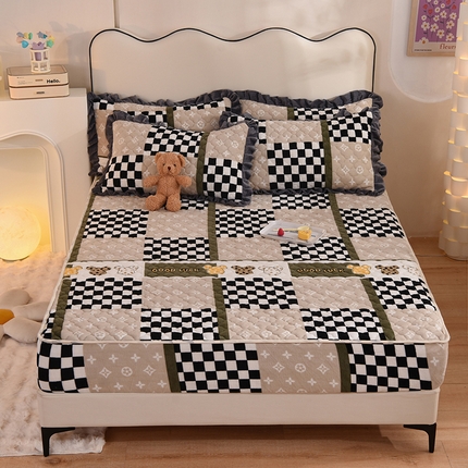 91家纺网 家纺一手货源 找家纺 （总）美达 2025新款A类牛奶绒夹棉床笠（可定制）