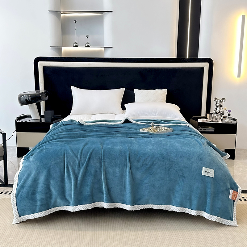 91家纺网 家纺一手货源 找家纺 （总）2023新款400g高克重纯色双面 牛奶绒 毛毯 盖毯毯子