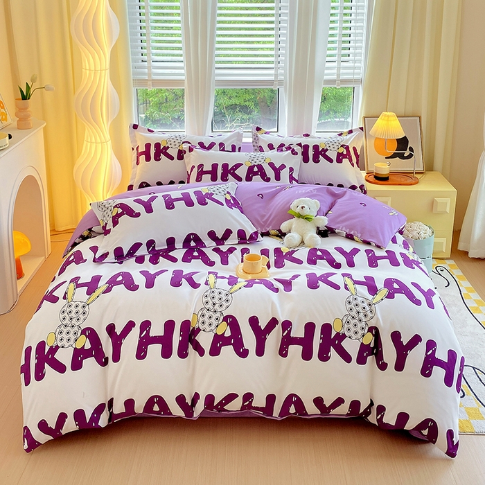 91家纺网 家纺一手货源 找家纺 艾橙家纺 2023新款秋冬新款140g植物羊绒磨毛四件套 班尼日记