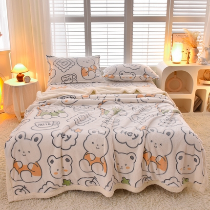 同田家纺 2023年新款雪花绒&羊羔绒四件套 米朵