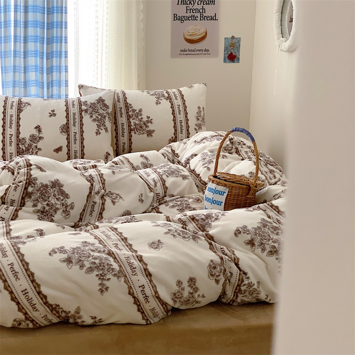 91家纺网 家纺一手货源 找家纺 美乐迪家纺 2023秋冬新款保暖牛奶绒四件套 罗马假日