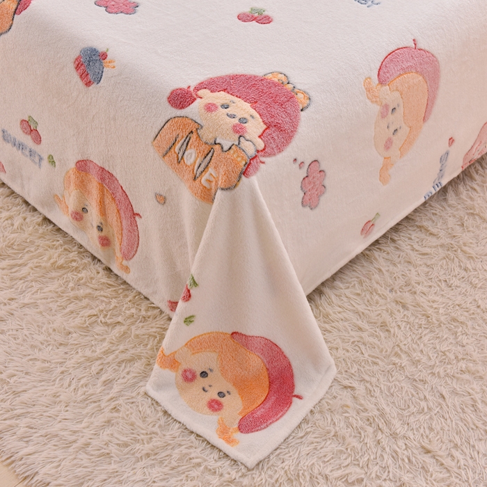 91家纺网 家纺一手货源 找家纺 同田家纺 2023年新款雪花绒&羊羔绒毛毯 樱桃少女