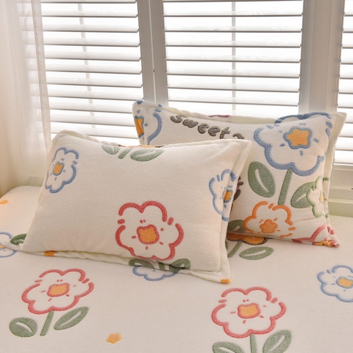 91家纺网 家纺一手货源 找家纺 同田家纺 2023年新款雪花绒&羊羔绒毛毯 小花园