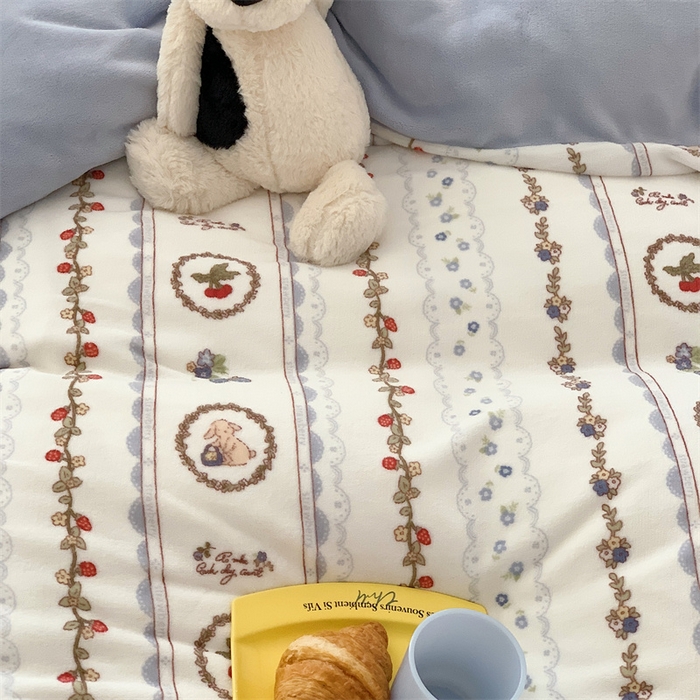 91家纺网 家纺一手货源 找家纺 美乐迪家纺 2023秋冬新款保暖牛奶绒四件套 可颂