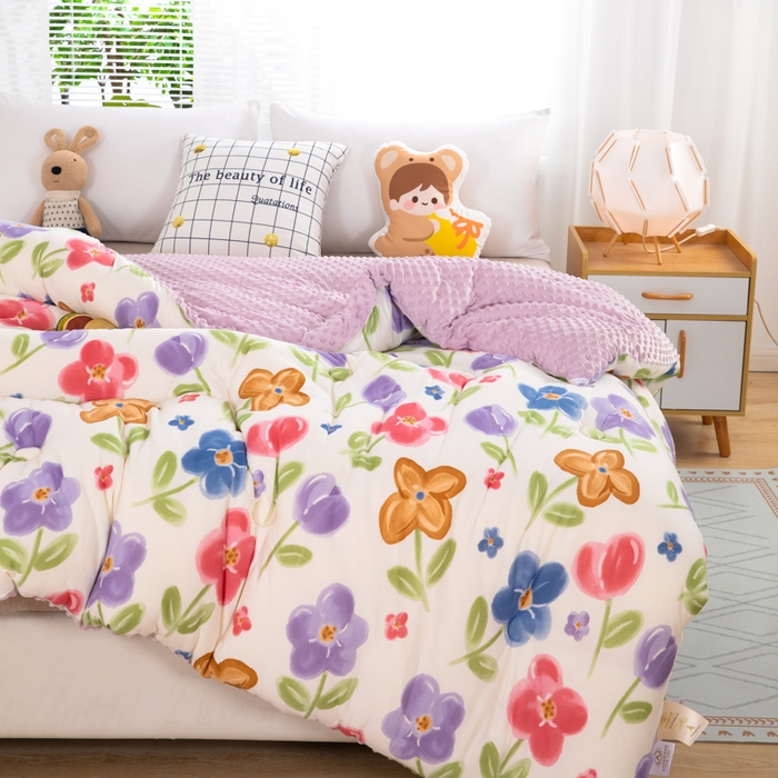 91家纺网 家纺一手货源 找家纺 （总）天瑜家纺2023新款针织豆豆绒冬被系列