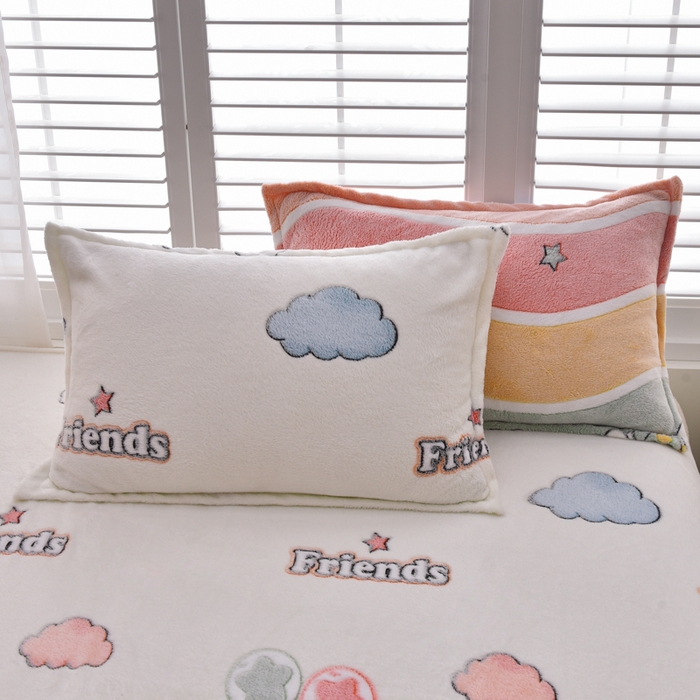 91家纺网 家纺一手货源 找家纺 同田家纺 2023年新款雪花绒&羊羔绒四件套 彩虹桥