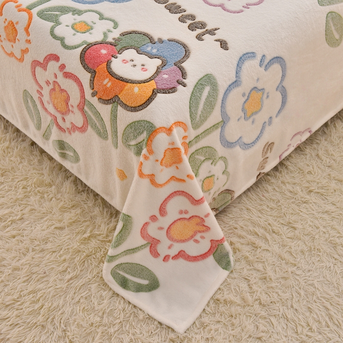 91家纺网 家纺一手货源 找家纺 同田家纺 2023年新款雪花绒&羊羔绒毛毯 小花园