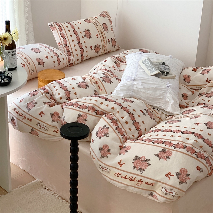 91家纺网 家纺一手货源 找家纺 美乐迪家纺 2023秋冬新款保暖牛奶绒四件套 莉娜