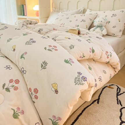 91家纺网 家纺一手货源 找家纺 (总)大彩家居可水洗针织棉双层纱棉花被冬被春秋被被子被芯