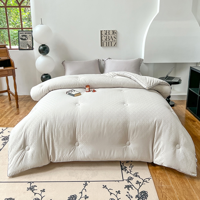 91家纺网 家纺一手货源 找家纺 （总）爱衫妮  2025新款大豆被贡缎段格