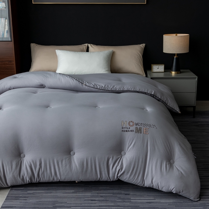 91家纺网 家纺一手货源 找家纺 瑞驰家纺 2023新款 A类水洗棉科尔特大豆被系列（风格一） 科尔特-烟雨灰