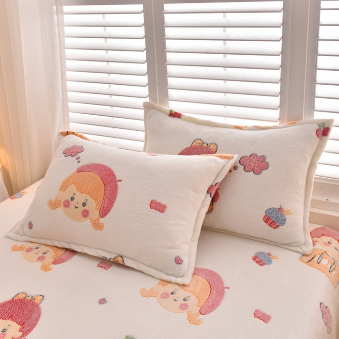 91家纺网 家纺一手货源 找家纺 同田家纺 2023年新款雪花绒&羊羔绒毛毯 樱桃少女