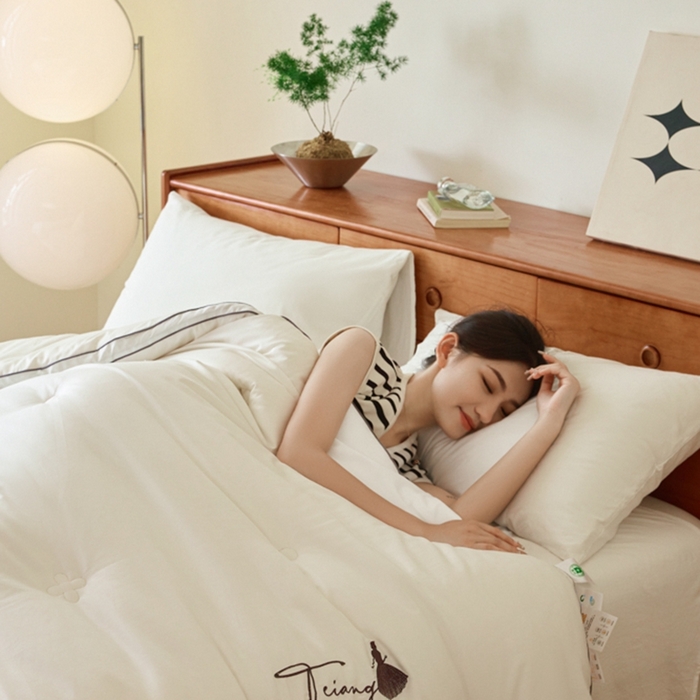 91家纺网 家纺一手货源 找家纺 （总）瑞驰家纺 2023新款A类抗菌长绒棉大豆被缇娜系列风格三