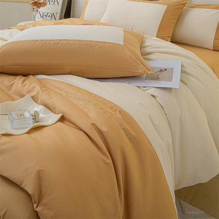 91家纺网 家纺一手货源 找家纺 （总）床绮 2024新款60支长绒棉刺绣套件-菲恩