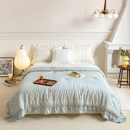 上喜 热卖亲肤舒适双层纱大豆蛋白纤维被被子被芯 丽莎蓝