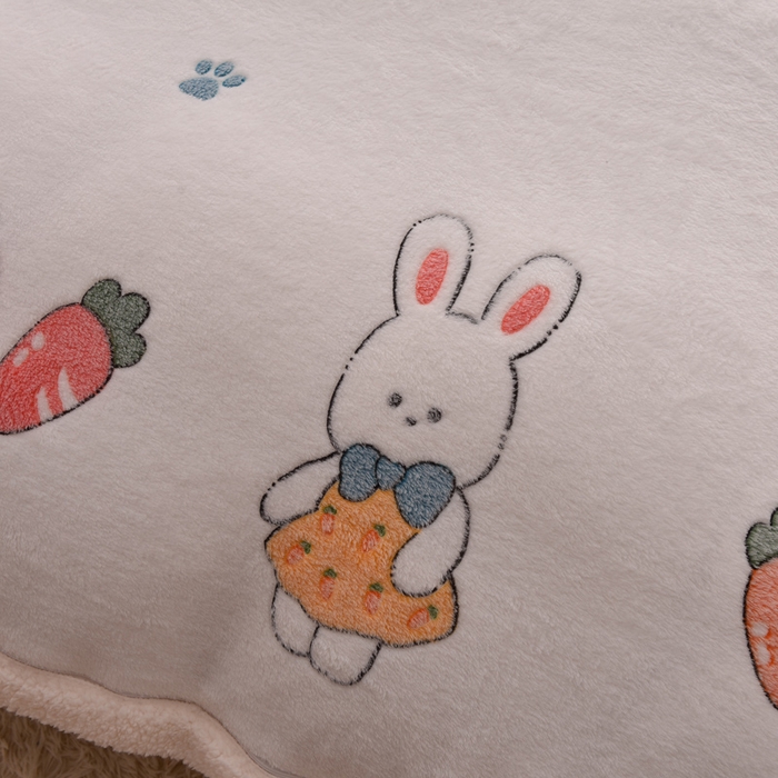 91家纺网 家纺一手货源 找家纺 同田家纺 2023年新款雪花绒&羊羔绒四件套 小萝卜兔