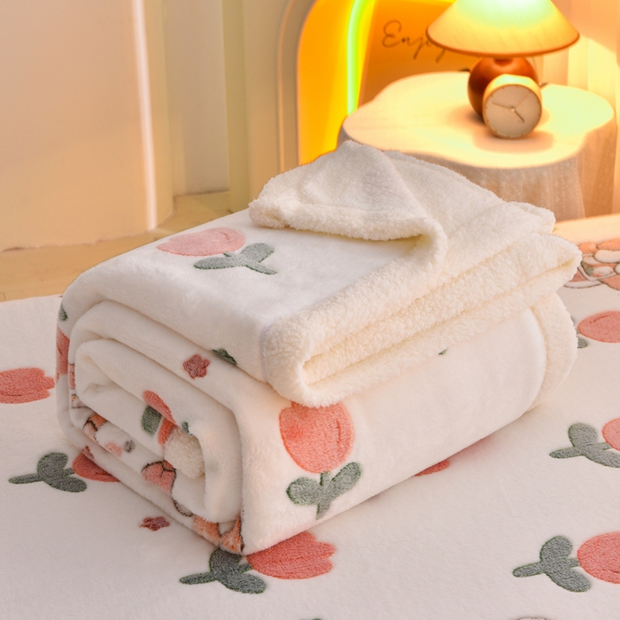 91家纺网 家纺一手货源 找家纺 同田家纺 2023年新款雪花绒&羊羔绒四件套 郁金香