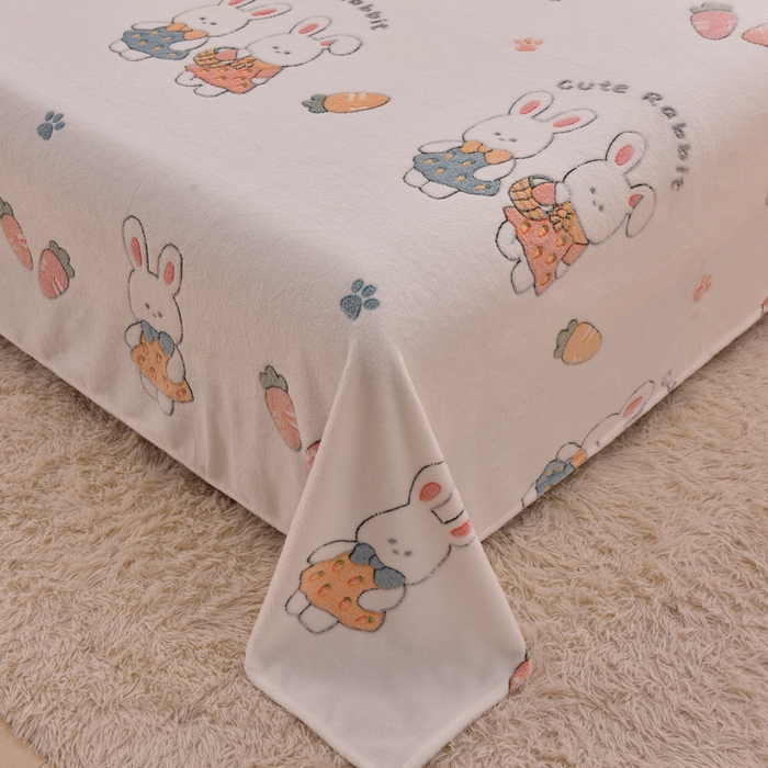 91家纺网 家纺一手货源 找家纺 同田家纺 2023年新款雪花绒&羊羔绒四件套 小萝卜兔