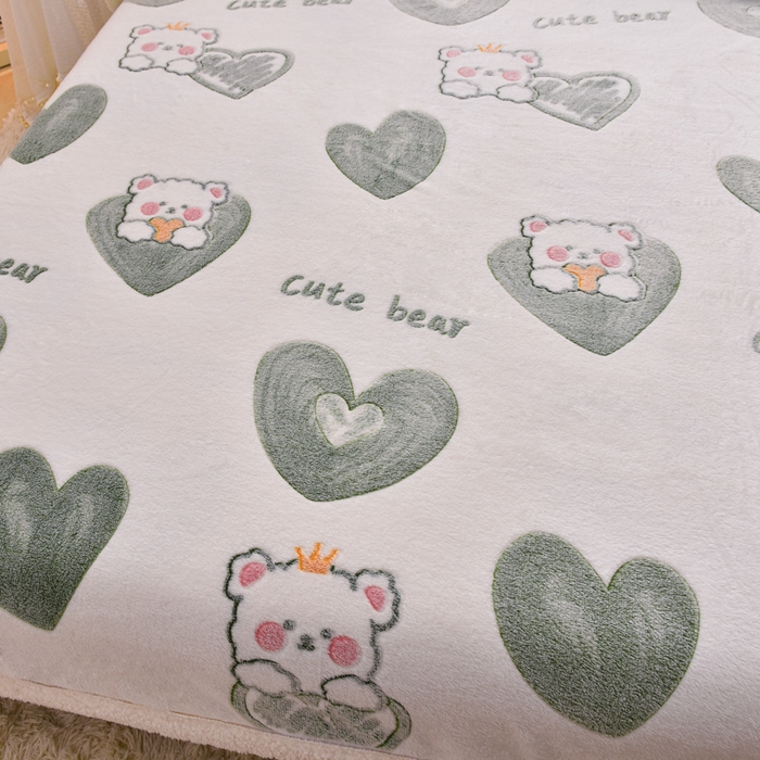 91家纺网 家纺一手货源 找家纺 同田家纺 2023年新款雪花绒&羊羔绒四件套 爱心熊