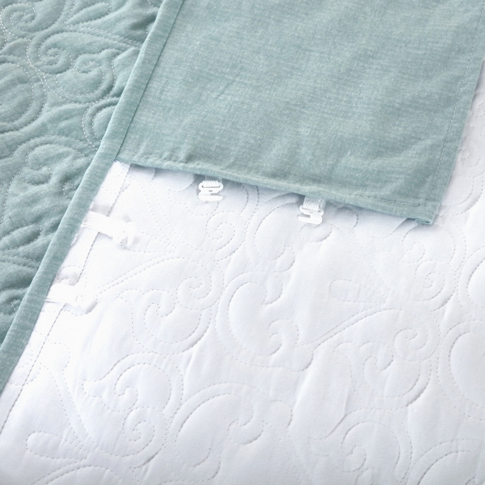 91家纺网 家纺一手货源 找家纺 OL家纺 2023新款保暖全棉磨毛刺绣床盖夹棉四件套 绿