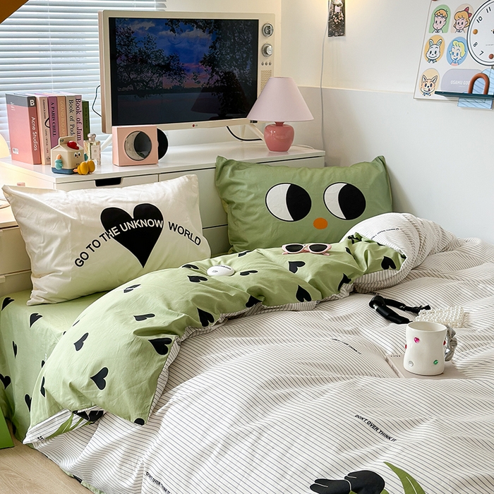 91家纺网 家纺一手货源 找家纺 昔可家纺 2023新款全棉大版数码枕套四件套 细条黑色郁金香