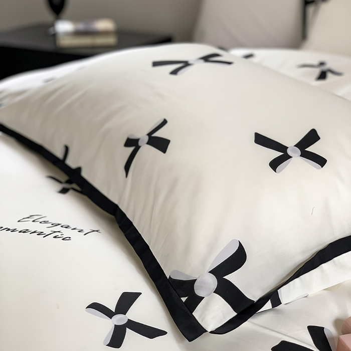 91家纺网 家纺一手货源 找家纺 （总）昔可家纺 2023新款全棉复古风黑花边四件套（风格一）