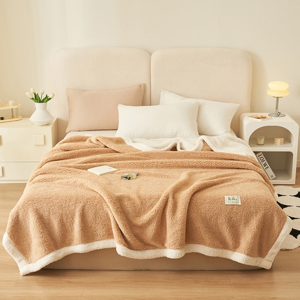 91家纺网 家纺一手货源 找家纺 世纪绒品 2025新款美丽绒多功能毛毯高克重法莱绒牛奶绒贝贝绒珊瑚绒保暖毛毯 简约咖