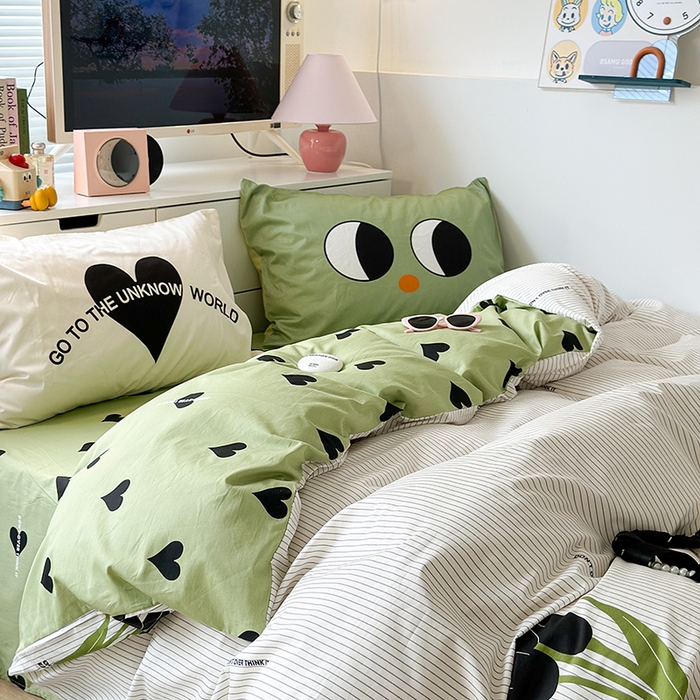 91家纺网 家纺一手货源 找家纺 昔可家纺 2023新款全棉大版数码枕套四件套 细条黑色郁金香