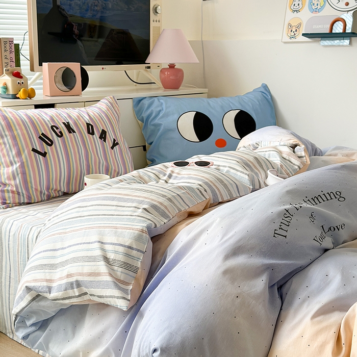 91家纺网 家纺一手货源 找家纺 昔可家纺 2023新款全棉大版数码枕套四件套 星光晕染紫