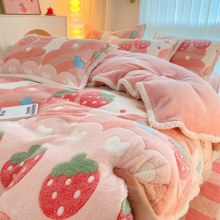 91家纺网 家纺一手货源 找家纺 （总）川悦生活 2023新款立体雪花绒宽边四件套