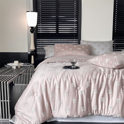 汇庭 2023新款雅棉春秋被-棚拍 多多象粉