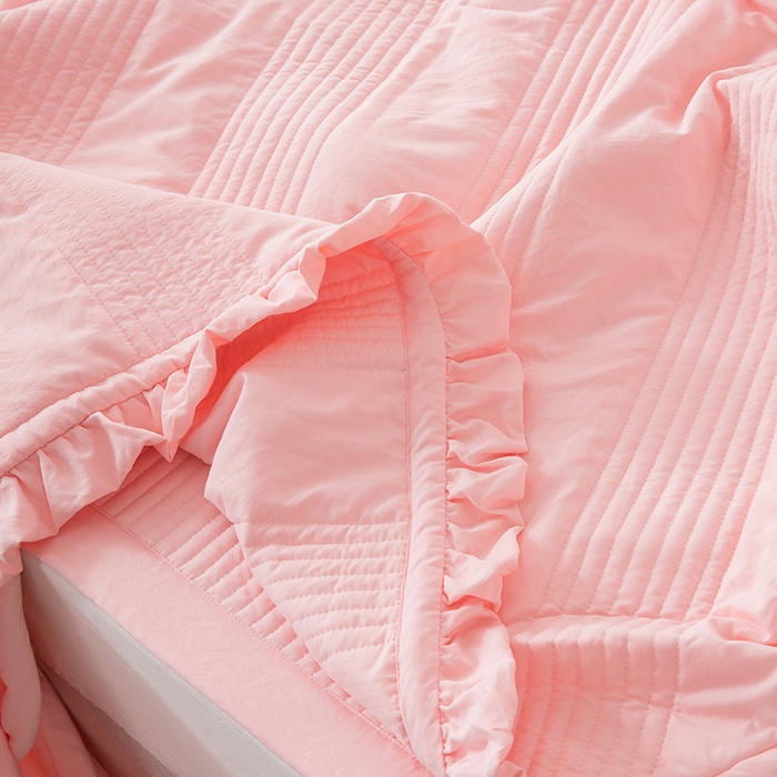 91家纺网 家纺一手货源 找家纺 紫碧螺家纺 2023新款四季棉夹棉系列夏被款 粉