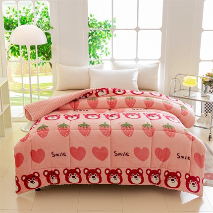 91家纺网 家纺一手货源 找家纺 （总）八方汇（一户被芯生活馆） 2023新款牛奶绒豆豆被春秋被冬被被芯