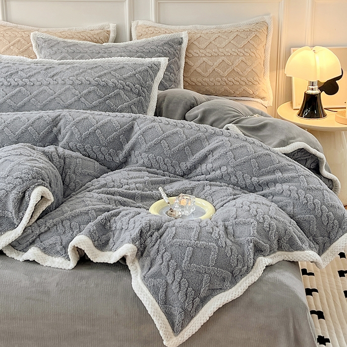 91家纺网 家纺一手货源 找家纺 （总）贝拉梦 2023高克重加厚塔芙绒牛奶绒四件套单品