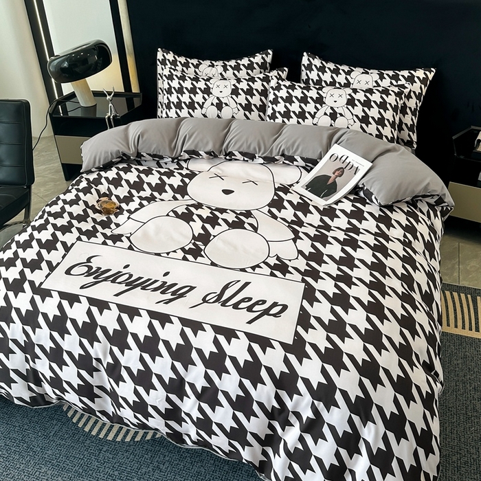 91家纺网 家纺一手货源 找家纺 （总）色鬼布艺 2023新款加厚双面磨毛数码大版印花四件套