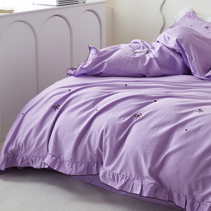 91家纺网 家纺一手货源 找家纺 （总）梦可莱家居 2023新款韩版花边刺绣洛丽塔四件套