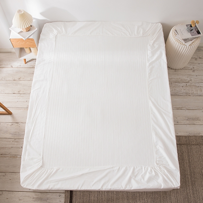 91家纺网 家纺一手货源 找家纺 紫碧螺家纺 2023新款四季棉夹棉系列床笠 白