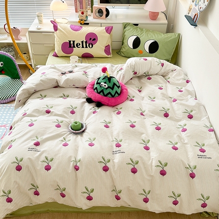 91家纺网 家纺一手货源 找家纺 （总）昔可家纺 2023新款全棉大版数码枕套四件套