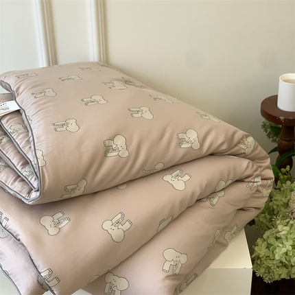 汇庭 2023新款雅棉春秋被-实拍 多多象粉