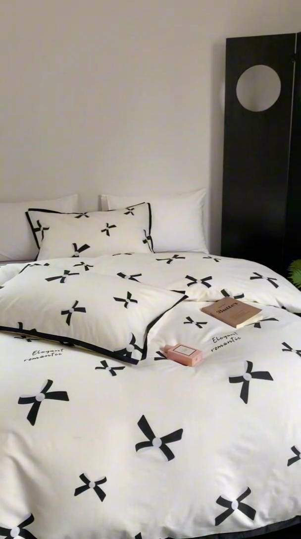 91家纺网 家纺一手货源 找家纺 （总）昔可家纺 2023新款全棉复古风黑花边四件套（风格一）