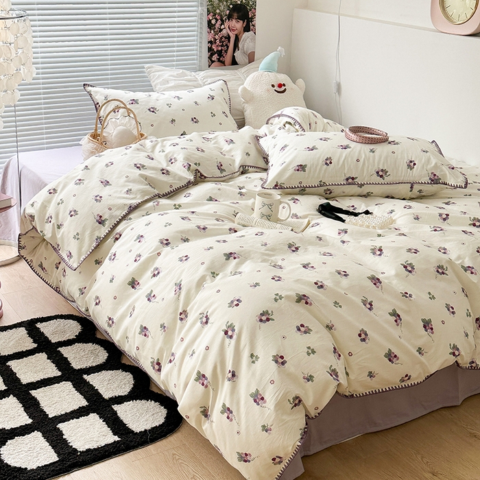 91家纺网 家纺一手货源 找家纺 （总）2023新款全棉印花贝壳三角针四件套