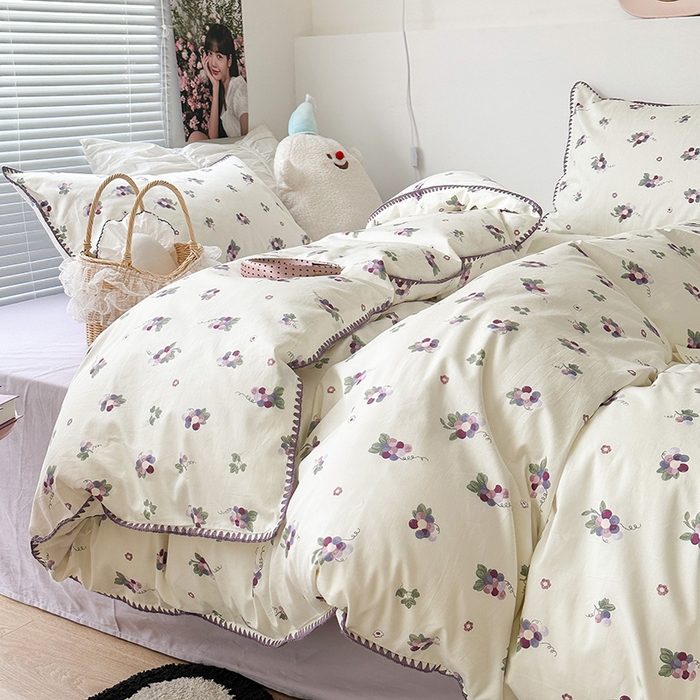 91家纺网 家纺一手货源 找家纺 （总）2023新款全棉印花贝壳三角针四件套