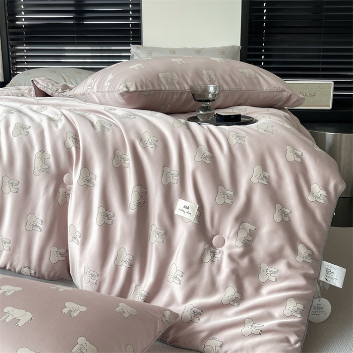 91家纺网 家纺一手货源 找家纺 汇庭 2023新款雅棉春秋被-棚拍 多多象粉