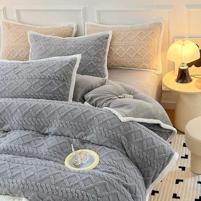 91家纺网 家纺一手货源 找家纺 （总）贝拉梦 2023高克重加厚塔芙绒牛奶绒四件套单品