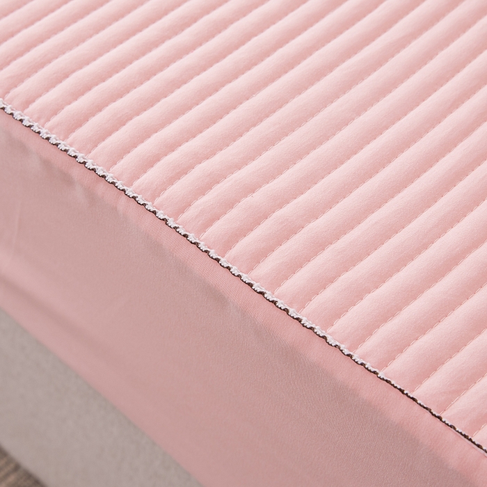 91家纺网 家纺一手货源 找家纺 紫碧螺家纺 2023新款四季棉夹棉系列床笠 粉