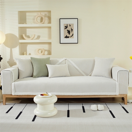 91家纺网 家纺一手货源 找家纺 共鸣沙发垫 2023新款秋冬新款沙发垫--棉朵绒沙发垫 棉朵绒米咖